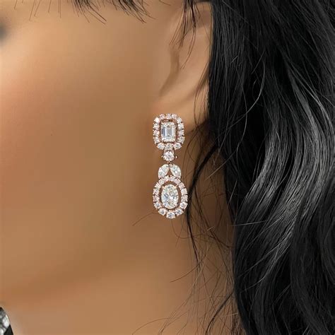 Beauvince Ariana Diamond Earrings '6.91 ct Diamonds' in Rose Gold and