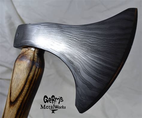 damascus hand ax blacksmith
