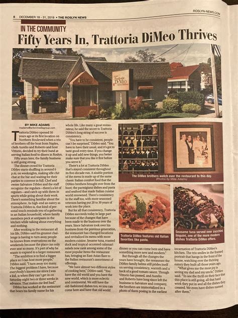 Fifty Years In, Trattoria DiMeo Thrives | Trattoria Dimeo