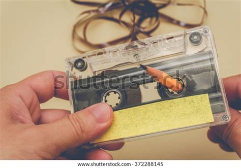 Man Rewind Cassette Tape Vintage Style Stock Photo (Edit Now) 372288145