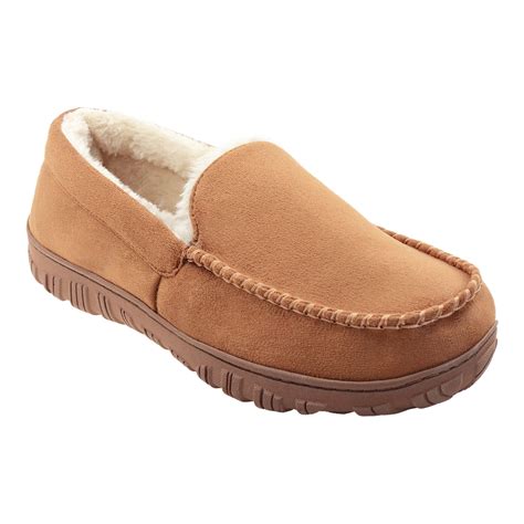 Lulex Men's Beige Moccasin Slippers with Memory Foam Slip-on Slippers ...