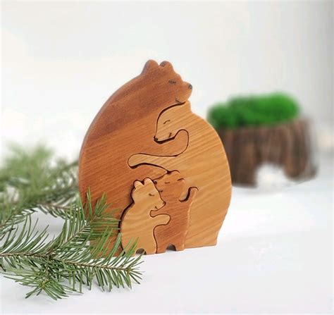 Семья медведей (деревянные игрушки, оригинальный сувенир, пазлы) купить ...