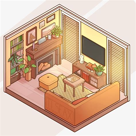 isometric digital art room design isometric living room drawing
