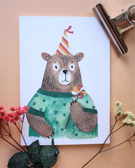 Birthday card teddy bear on Behance