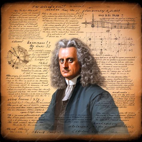 Premium AI Image | Isaac Newton portrait physics formulas from mechanic ...
