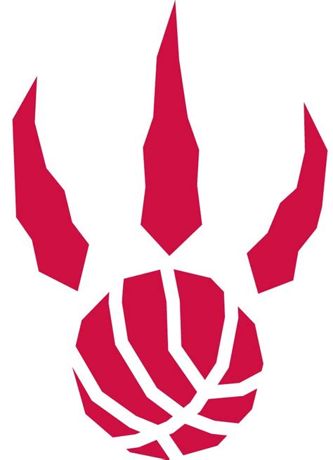 Toronto Raptors Alternate Logo (1996) - A red raptor paw print with ...