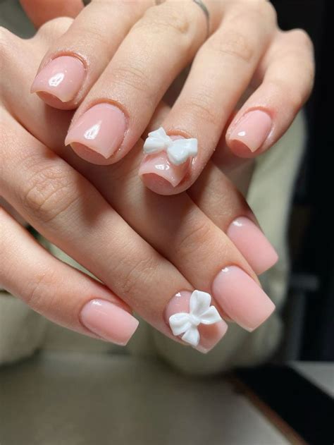 маникюр с бантиком 🎀 | Маникюр с бантиками, Ногти, Маникюр
