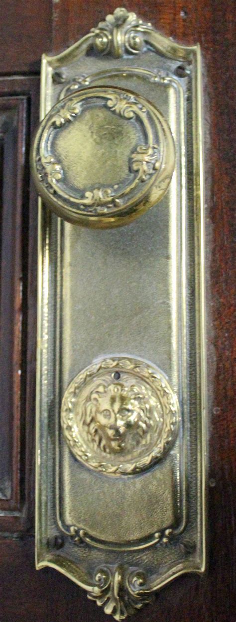 Large Pair of Solid Mahogany Estate Doors with Bronze and Copper