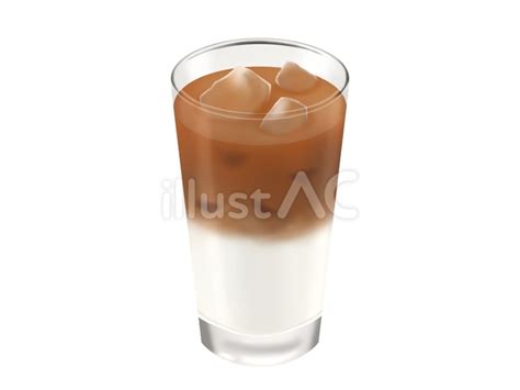2層のアイスカフェオレ(カフェラテ)イラスト - No: 25240517｜無料イラスト・フリー素材なら「イラストAC」