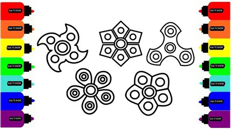 Рисуем Раскраски для малышей СПИННЕРЫ (SPINNERS) Видео для детей - YouTube
