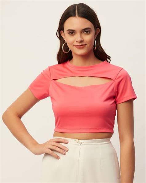 Buy Pink Front Open Crop Top Online at Best Prices in India - JioMart.