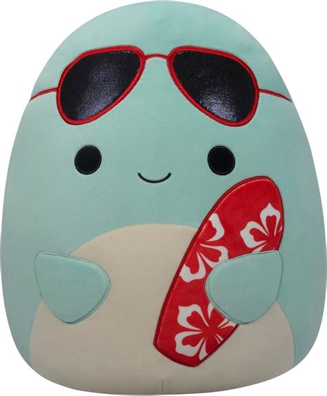 Squishmallows Original 14-Inch Perry Teal Dolphin with Red Surfboard ...