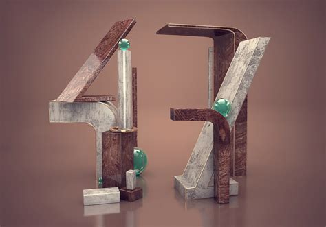 outstanding  creative numbers typography  alexis persani