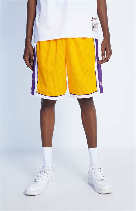 Mitchell & Ness Lakers Swingman Basketball Shorts | PacSun