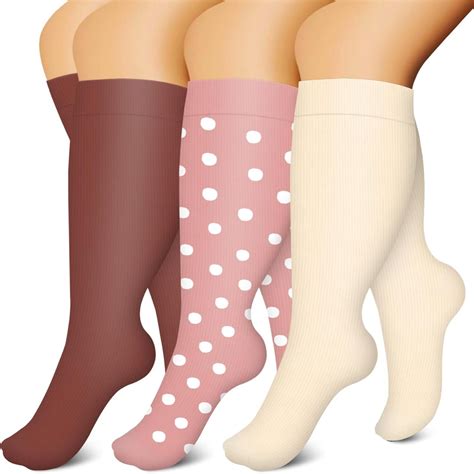 (3 Pairs) Extra Wide Calf Compression Socks for Women & Men, Plus Size