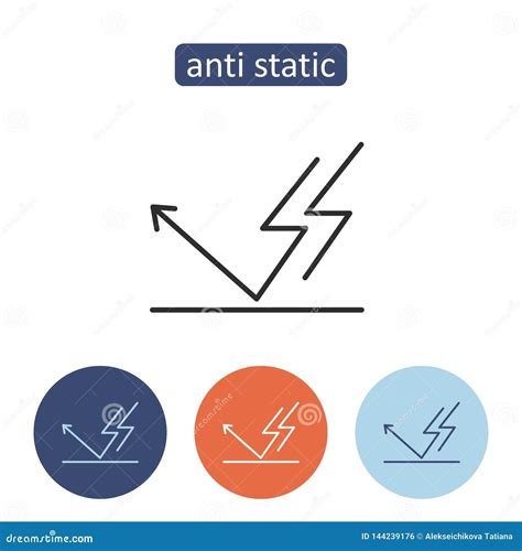 Anti Static Material Outline Icons Set Stock Vector - Illustration of