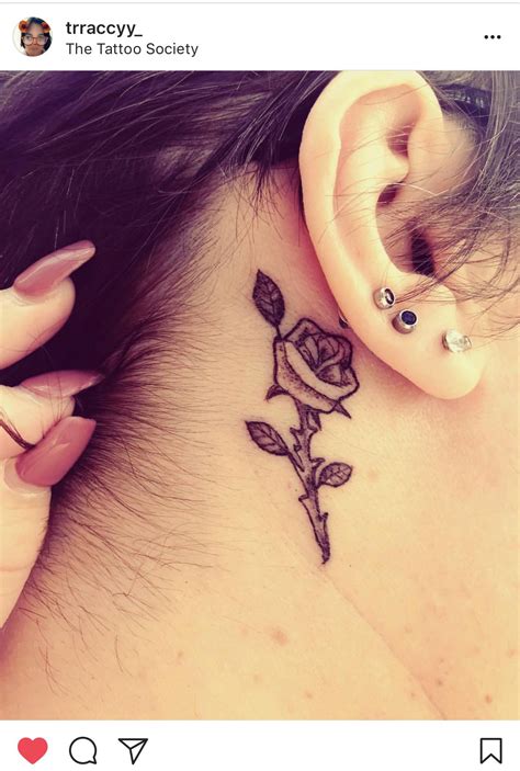 My own. Got this on the 3rd of March 2018 | Behind ear tattoos, Rose ...