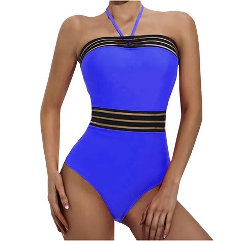 Babysbule Swimsuits for Women Clearance Women's Swimwear Solid ...