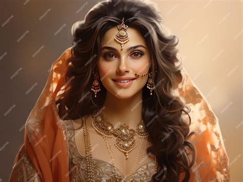 Premium Photo | Warm Smile of an Indian Royal Princess in Traditional