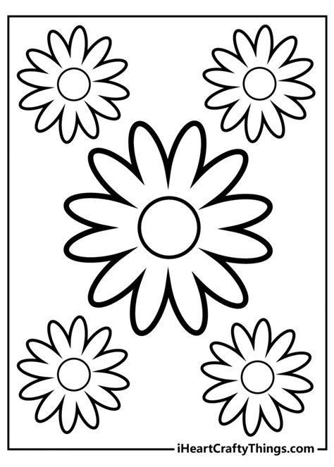 Simple Flower Coloring Pages (Updated 2022)