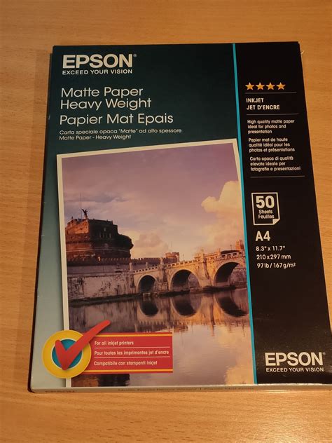 Бумага EPSON Matte Paper-Heavyweight A4 (50 листов) C13S041256 — купить ...