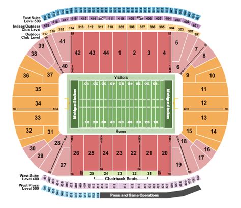 Michigan Stadium Seating Chart + Rows, Seat Numbers and Club Seats