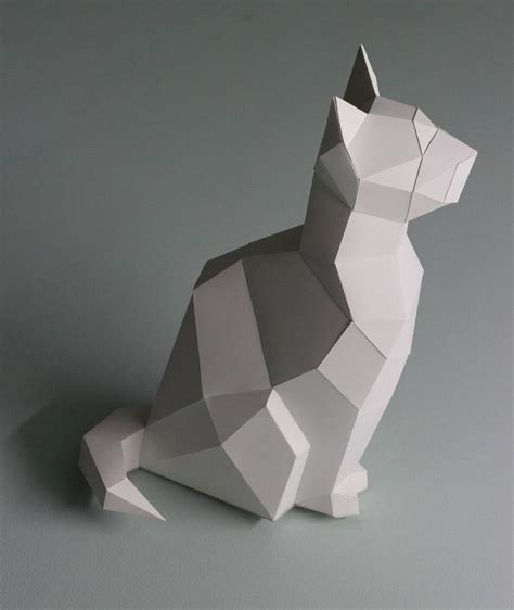 3d Papercraft Cat Cat 3d Pdf Template Papercraft Animals Etsy Paper ...