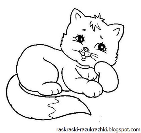 Котенок Раскраска Для Детей 3 Лет