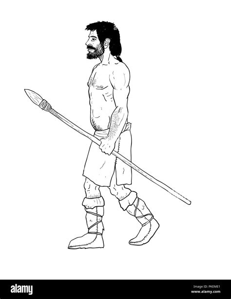 Human evolution digital illustration, homo erectus, australopithecus ...