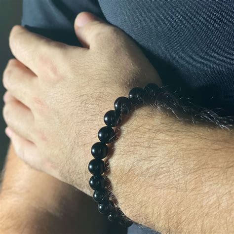 Black Onyx Bracelet Mens Protection Onyx Bracelet For Men