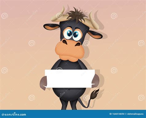 Illustration of funny ox stock illustration. Illustration of chinese ...