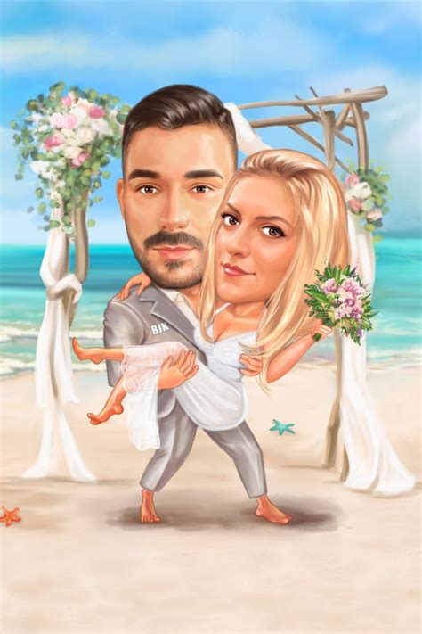 Сватбена Карикатура "Море" | Wedding caricature, Caricature wedding ...