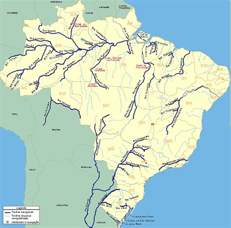 Mapa Dos Principais Rios Do Brasil