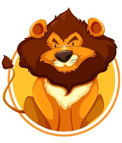 Lion on circle banner 304342 Vector Art at Vecteezy