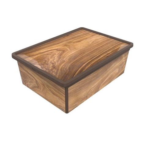 Контейнер для хранения с крышкой QUTU Trend Box Wood 17.5*37*52.5 см ...