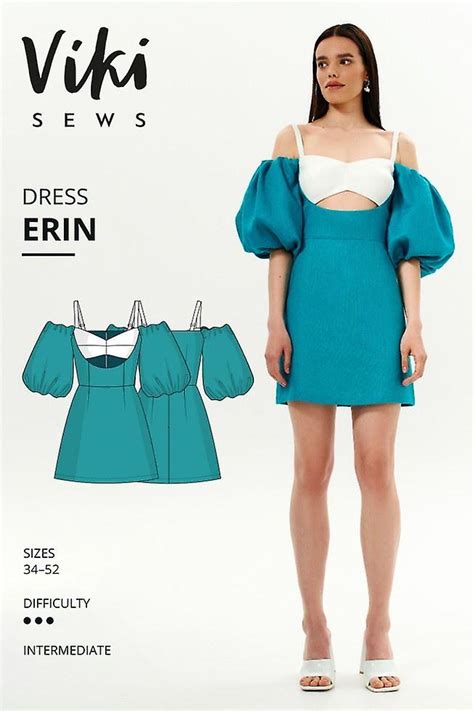 Vikisews Paper Sewing Pattern Erin Dress | Fruugo UK