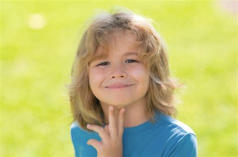 Kids Dreaming Face. Lifestyle Closeup Portrait of Funny Kids Face ...