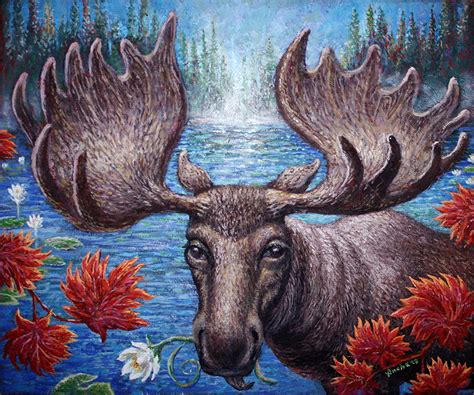 Moose Art Oil Painting by Richard Ancheta