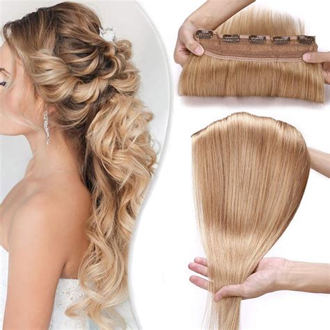 16″ Real Hair Clip in Human Hair Extensions One Piece Thick 100% Remy 3