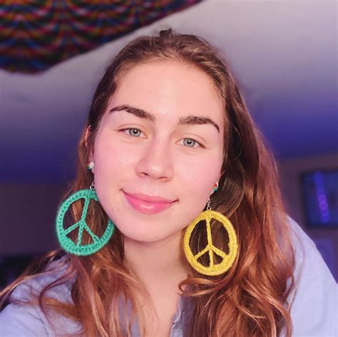 Crochet Peace Sign Earrings Custom Gift for Women Girlfriend Mom