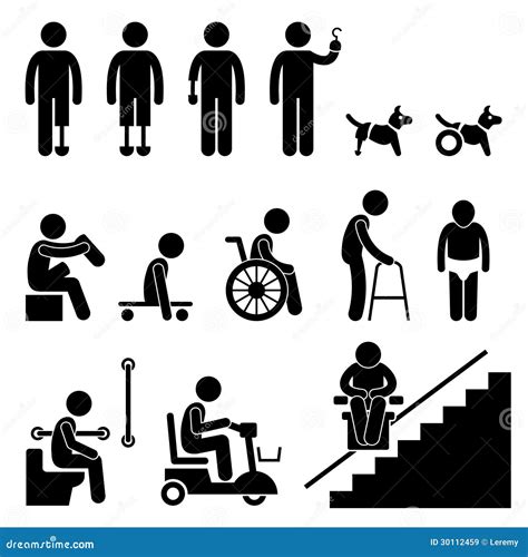 Пиктограмма человека людей Disable гандикапа Amputee Иллюстрация ...