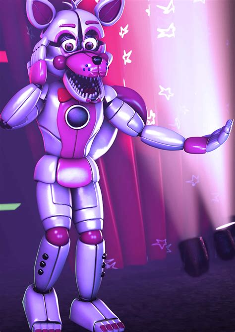Download Funtime Foxy from Five Nights at Freddy's in a Vibrant Pose