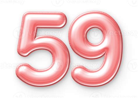 59 Number Balloon Pink 24652345 PNG
