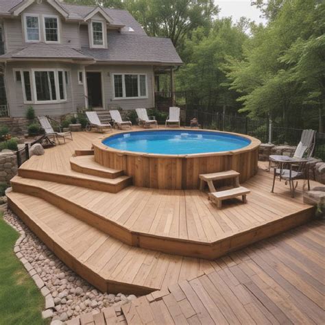 ground pool deck ideas