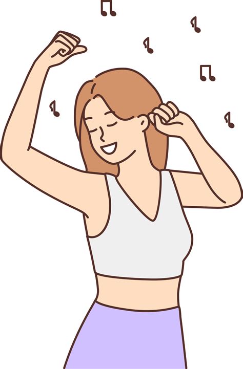 Smiling girl dancing to music 21239613 PNG