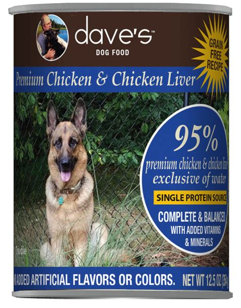 Dave's Wet Dog Food 95% Chicken & Chicken Liver 12.5oz Can - Howl