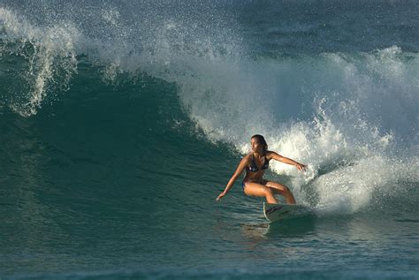 Hawaiian Surfer Girl Bottom Turn Photograph by Brad Scott - Fine Art ...