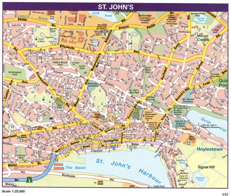 st johns canada city map large printable tourist map  st johns