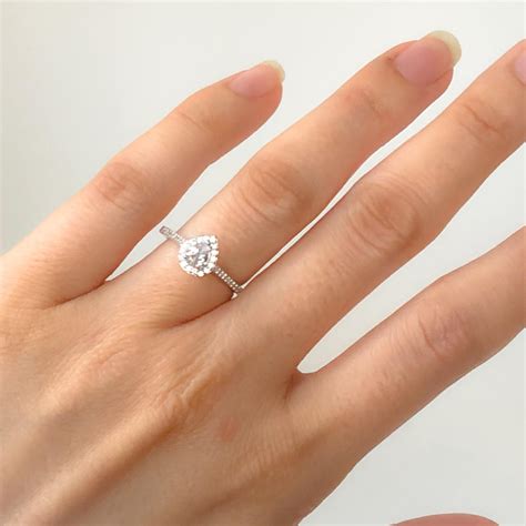 Teardrop Engagement Ring Thin Band at Tara Brothers blog