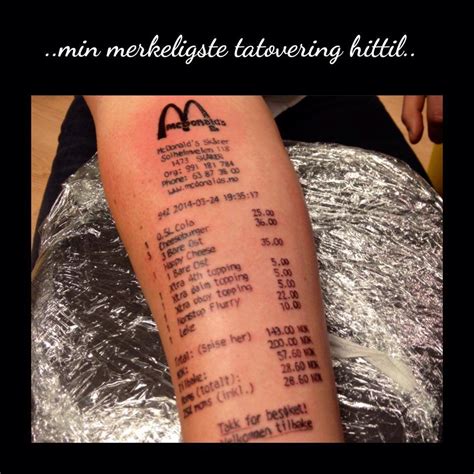 Teen gets McDonald’s receipt tattooed on his forearm